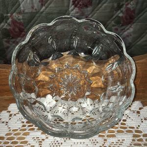 Vintage anchor hocking clear glass candy dish.